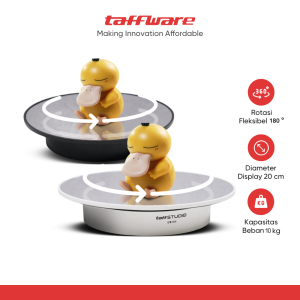 TaffSTUDIO Alas Putar Rotating Turntable Display Stand Mirror Remote - QM104