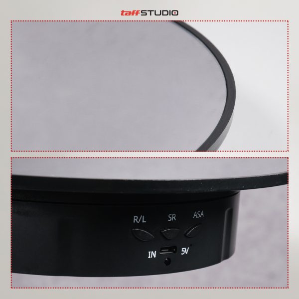 TaffSTUDIO Alas Putar Rotating Turntable Display Stand Mirror Remote - QM104