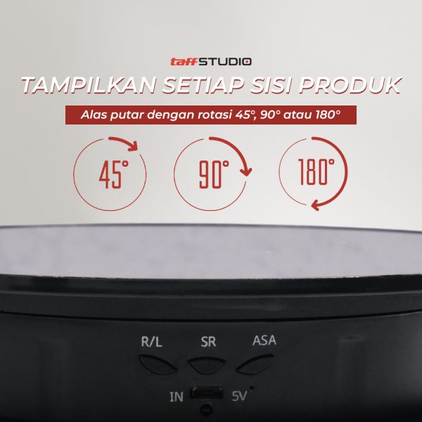 TaffSTUDIO Alas Putar Rotating Turntable Display Stand Mirror Remote - QM104