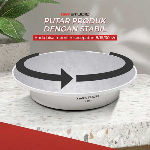 TaffSTUDIO Alas Putar Rotating Turntable Display Stand Mirror Remote - QM104