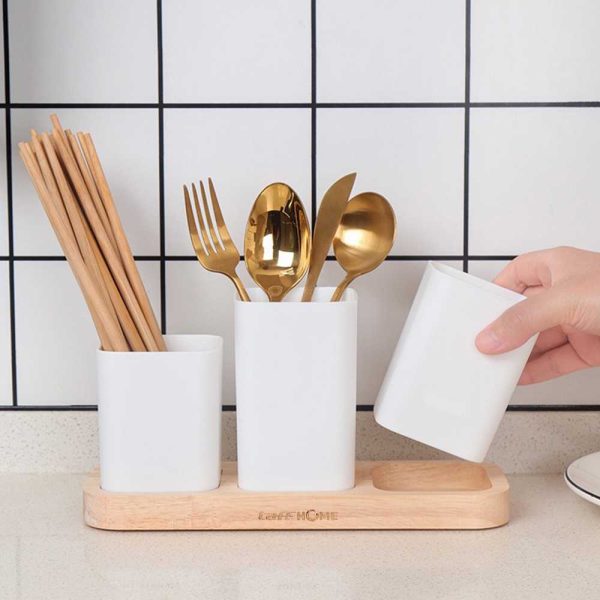 TaffHOME Rak Organizer Dapur Tempat Sendok Garpu 3 Gelas - LL251