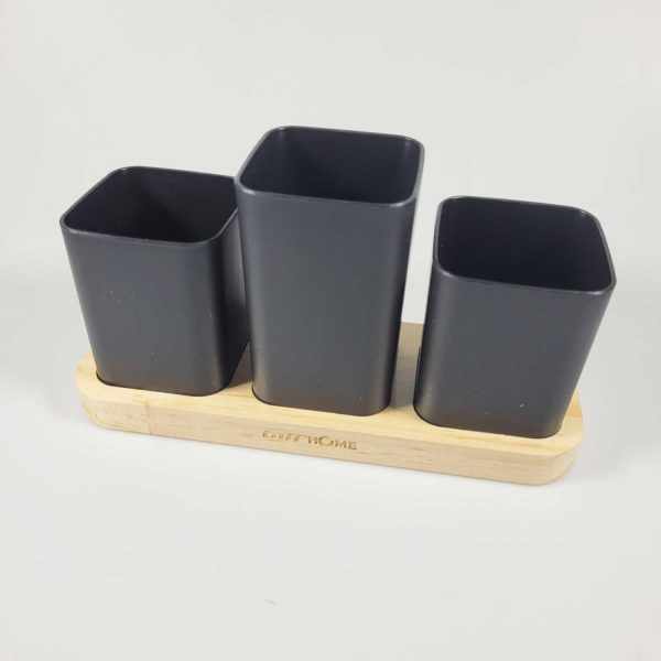 TaffHOME Rak Organizer Dapur Tempat Sendok Garpu 3 Gelas - LL251