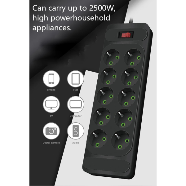 Taffware Stop Kontak USB Type C EU Plug 10A 110-250V 2500W - QL-1077U / QL-1078U
