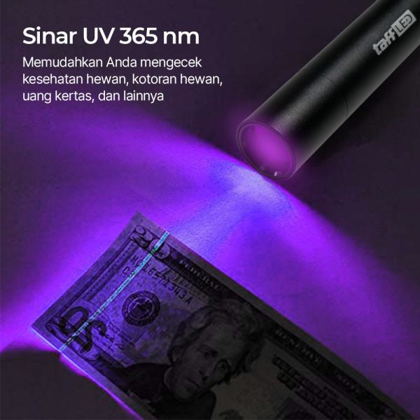 TaffLED Senter UV Pet Urine Fungus Detection Money Detector 365nm - S11-Z