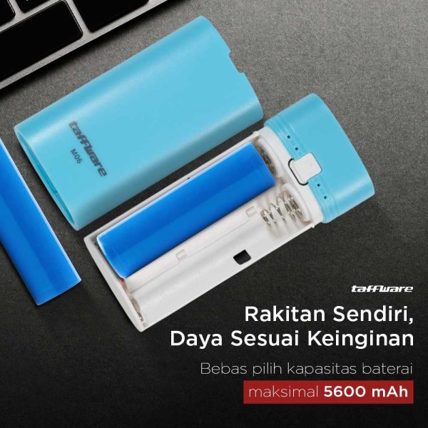 Taffware Case Power Bank DIY untuk 2 PCS 18650 Flat Top - M06