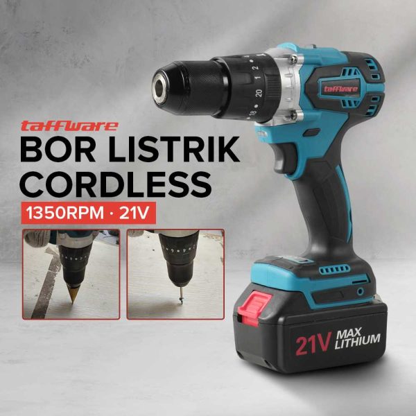 Taffware Bor Listrik Cordless Brushless 1350RPM - LB176