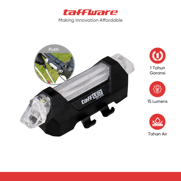 TaffLED Lampu Belakang Sepeda USB Rechargeable 250 mAh 15 Lumens - DC-918