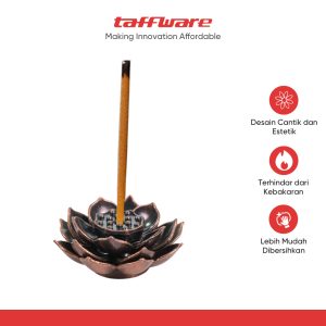 TaffHOME Tempat Dupa Double Lotus Mini Incense Holder Zinc Alloy - YJ-B1