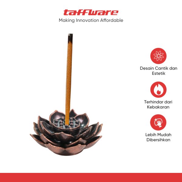 TaffHOME Tempat Dupa Double Lotus Mini Incense Holder Zinc Alloy - YJ-B1