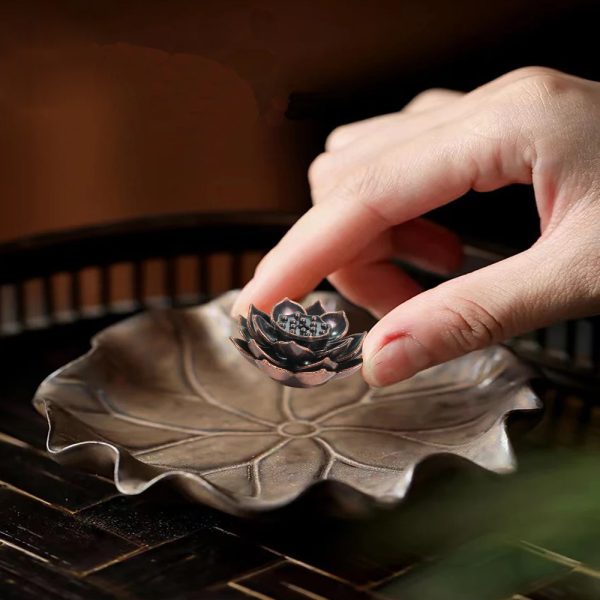 TaffHOME Tempat Dupa Double Lotus Mini Incense Holder Zinc Alloy - YJ-B1
