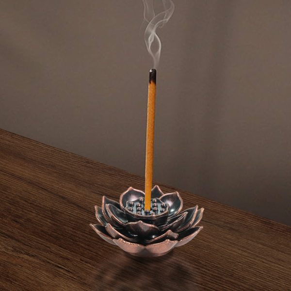 TaffHOME Tempat Dupa Double Lotus Mini Incense Holder Zinc Alloy - YJ-B1