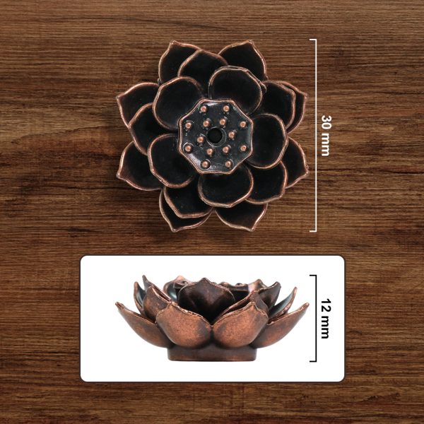 TaffHOME Tempat Dupa Double Lotus Mini Incense Holder Zinc Alloy - YJ-B1