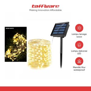 TaffLED Lampu Hias Dekorasi 100 LED with Solar Panel - M071 - Warm White