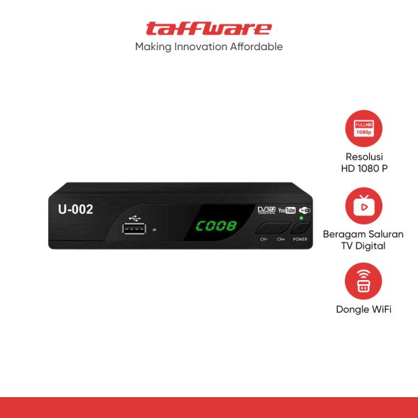 Taffware Set Top Box TV Digital HD 1080P YouTube H.264 DVB-T2 - DZ