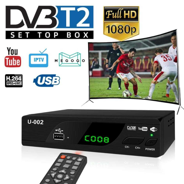 Taffware Set Top Box TV Digital HD 1080P YouTube H.264 DVB-T2 - DZ