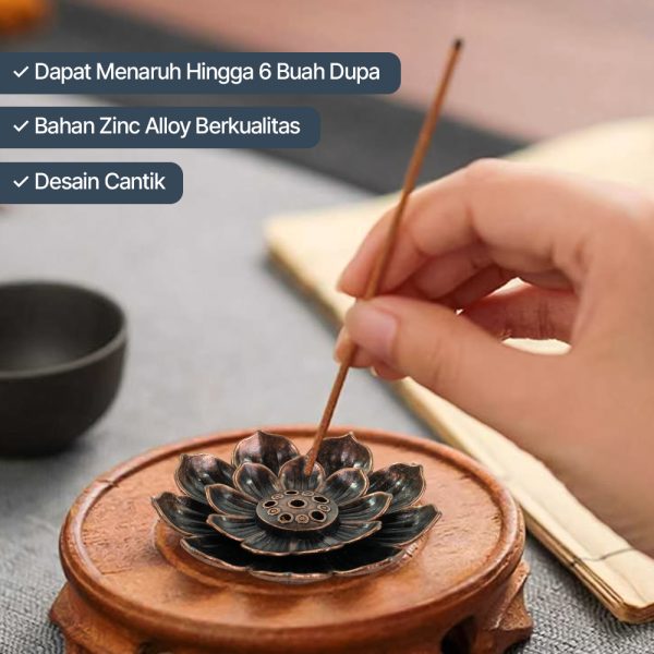TaffHOME Tempat Dupa Incense Stick Holder Desain Lotus - YN002