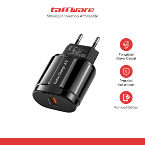Taffware Charger USB Smartphone Quick Charge QC3.0 3A 18W EU Plug - BC21