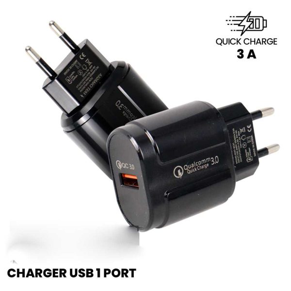 Taffware Charger USB Smartphone Quick Charge QC3.0 3A 18W EU Plug - BC21