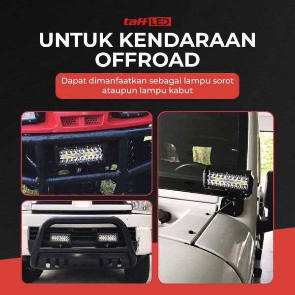 TaffLED Lampu LED Floodlight Foglamp Mobil Truck Cool White IP67 120W - C8-1519
