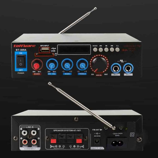 Taffware Audio Amplifier HiFi Bluetooth 5.0 Stereo 2 Channel 800W - BT-309A