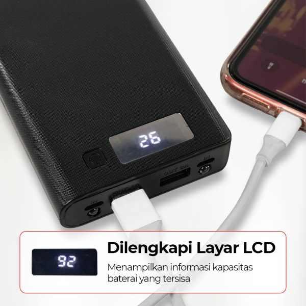 Taffware DIY Power Bank Case 8x18650 2 Port Display - A8