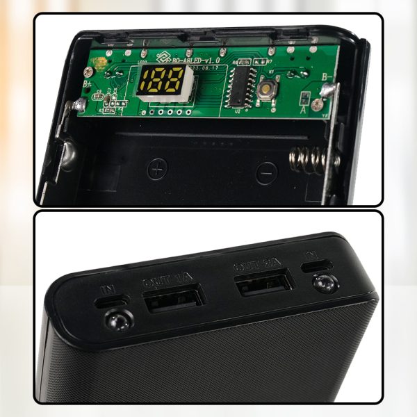 Taffware DIY Power Bank Case 8x18650 2 Port Display - A8