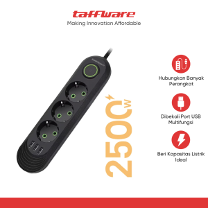 Taffware Stop Kontak USB Port EU Plug 10A 110-250V 2500W - QL-1071U / QL-1072U