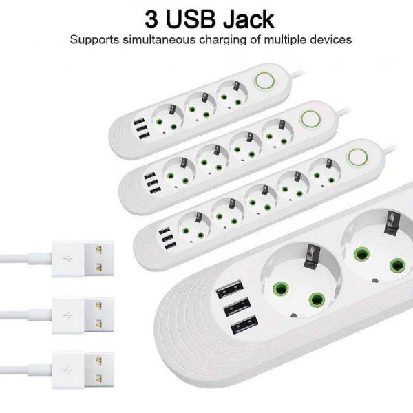 Taffware Stop Kontak USB Port EU Plug 10A 110-250V 2500W - QL-1071U / QL-1072U