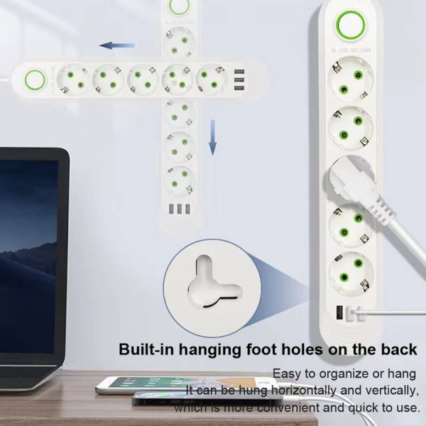 Taffware Stop Kontak USB Port EU Plug 10A 110-250V 2500W - QL-1071U / QL-1072U