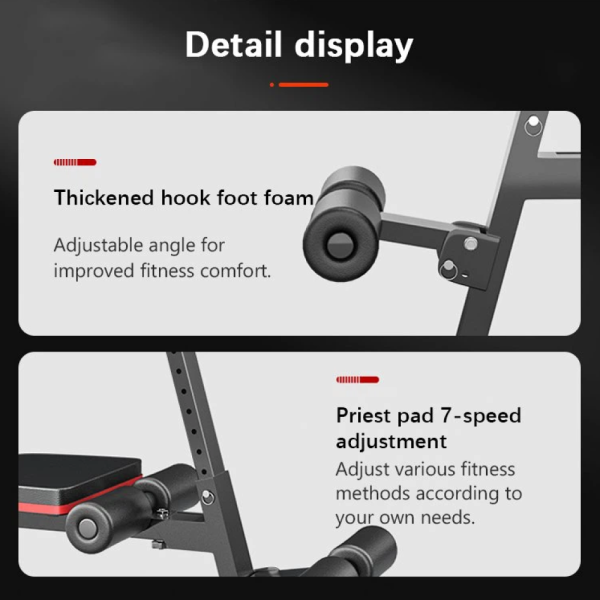 TaffSPORT Alat Fitness Gym Abdominal Latihan Bench Press Foldable - DB022