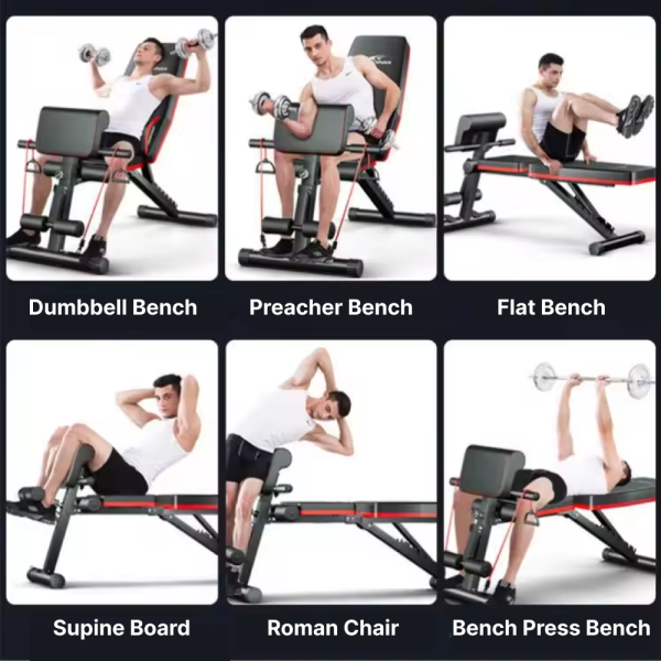 TaffSPORT Alat Fitness Gym Abdominal Latihan Bench Press Foldable - DB022