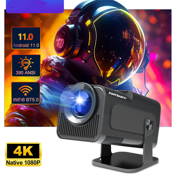 Taffware Proyektor Mini Portable Android 11 WiFi Bluetooth 1080P - HY320