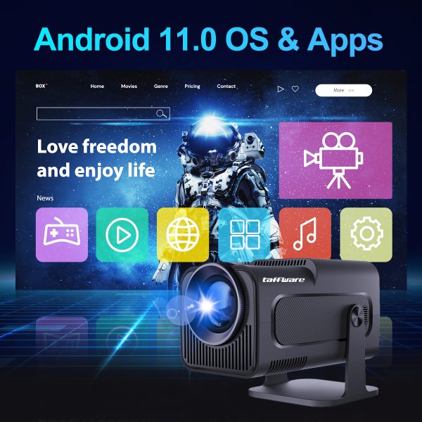 Taffware Proyektor Mini Portable Android 11 WiFi Bluetooth 1080P - HY320