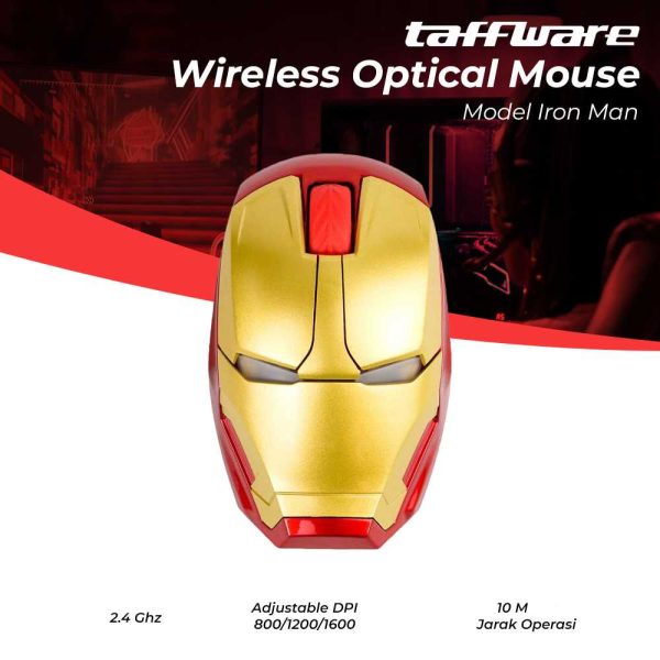 Taffware Mouse Wireless Optical Iron Man 2.4 Ghz - GFSK-M8 - Golden