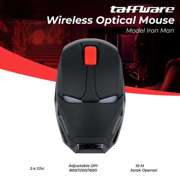 Taffware Mouse Wireless Optical Iron Man 2.4 Ghz - GFSK-M8 - Golden