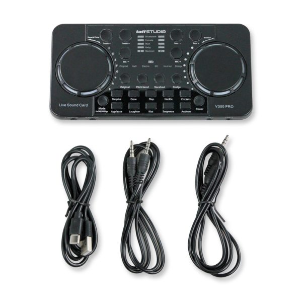 TaffSTUDIO Audio Bluetooth USB External Soundcard Live Microphone - V300 Pro