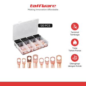 Taffware Skun Kabel Ring Copper Ring Terminal Wire Connector 120 PCS - SC6-25
