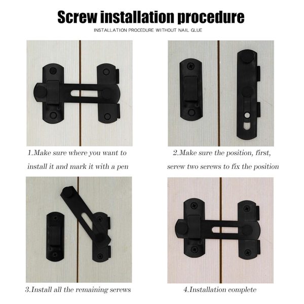TaffHOME Grendel Kait Pintu Geser Kunci Sliding Door Latch Steel - B100