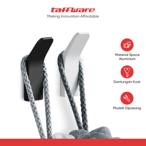 TaffHOME Gantungan Dinding Bathroom Wall Hook Hanger Space Aluminium - SH015