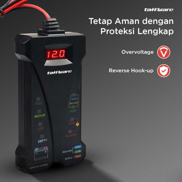 Taffware Tester Baterai Digital Voltmeter Analyzer 12V - CNBJ-805