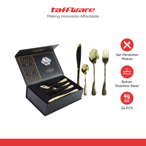 TaffHOME Cutlery Set Perlengkapan Makan Sendok Garpu Pisau 24PCS - TW824