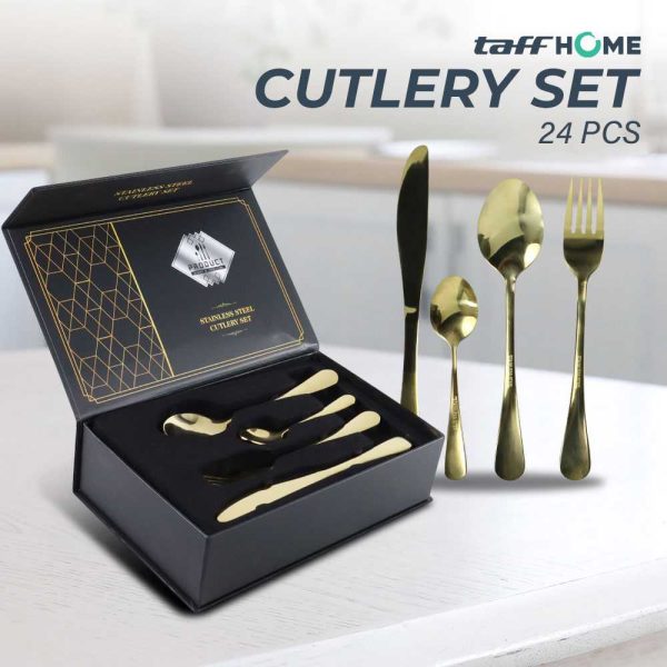 TaffHOME Cutlery Set Perlengkapan Makan Sendok Garpu Pisau 24PCS - TW824