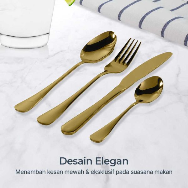 TaffHOME Cutlery Set Perlengkapan Makan Sendok Garpu Pisau 24PCS - TW824