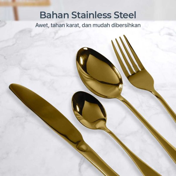 TaffHOME Cutlery Set Perlengkapan Makan Sendok Garpu Pisau 24PCS - TW824