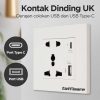 Taffware Stop Kontak Dinding UK 2 Port USB Type C Socket - DZ-BLCX-11