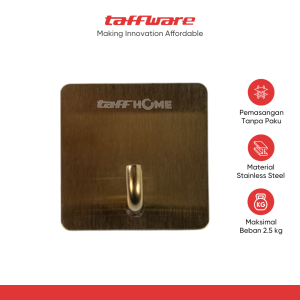 TaffHOME Gantungan Dinding Adhesive Wall Hook Stainless Steel - Z12
