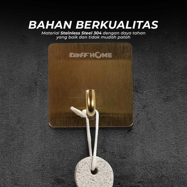 TaffHOME Gantungan Dinding Adhesive Wall Hook Stainless Steel - Z12