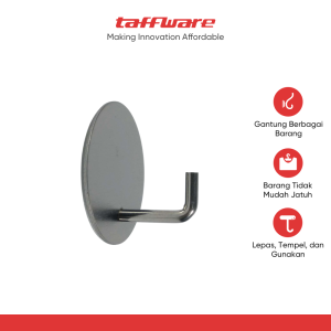 TaffHOME Gantungan Dinding Adhesive Hook Hanger Stainless Steel 1 PCS - V897
