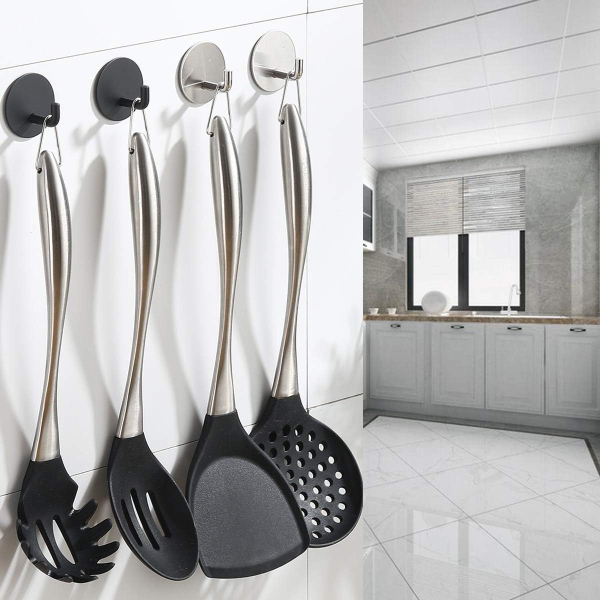 TaffHOME Gantungan Dinding Adhesive Hook Hanger Stainless Steel 1 PCS - V897