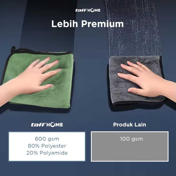 TaffHOME Kain Lap Handuk Microfiber 800gsm 45 x 38 cm